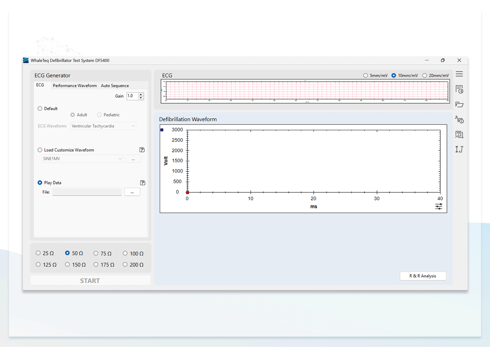 Raw Data Playback — Performance Verification Using Real ECG Signals